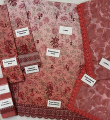 Unstitched Lawn Embroidered 3 Piece Ayzel AAF25