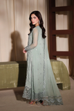 Azure Sage Chiffon Embroidered 3 Piece Suit