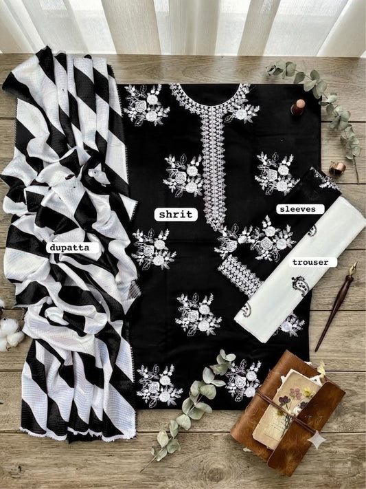 Zara Shahjahan Black Lawn 3-Piece Suit