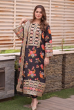Aneelas Olive Green Unstitched Luxury Lawn 3 Piece Suit