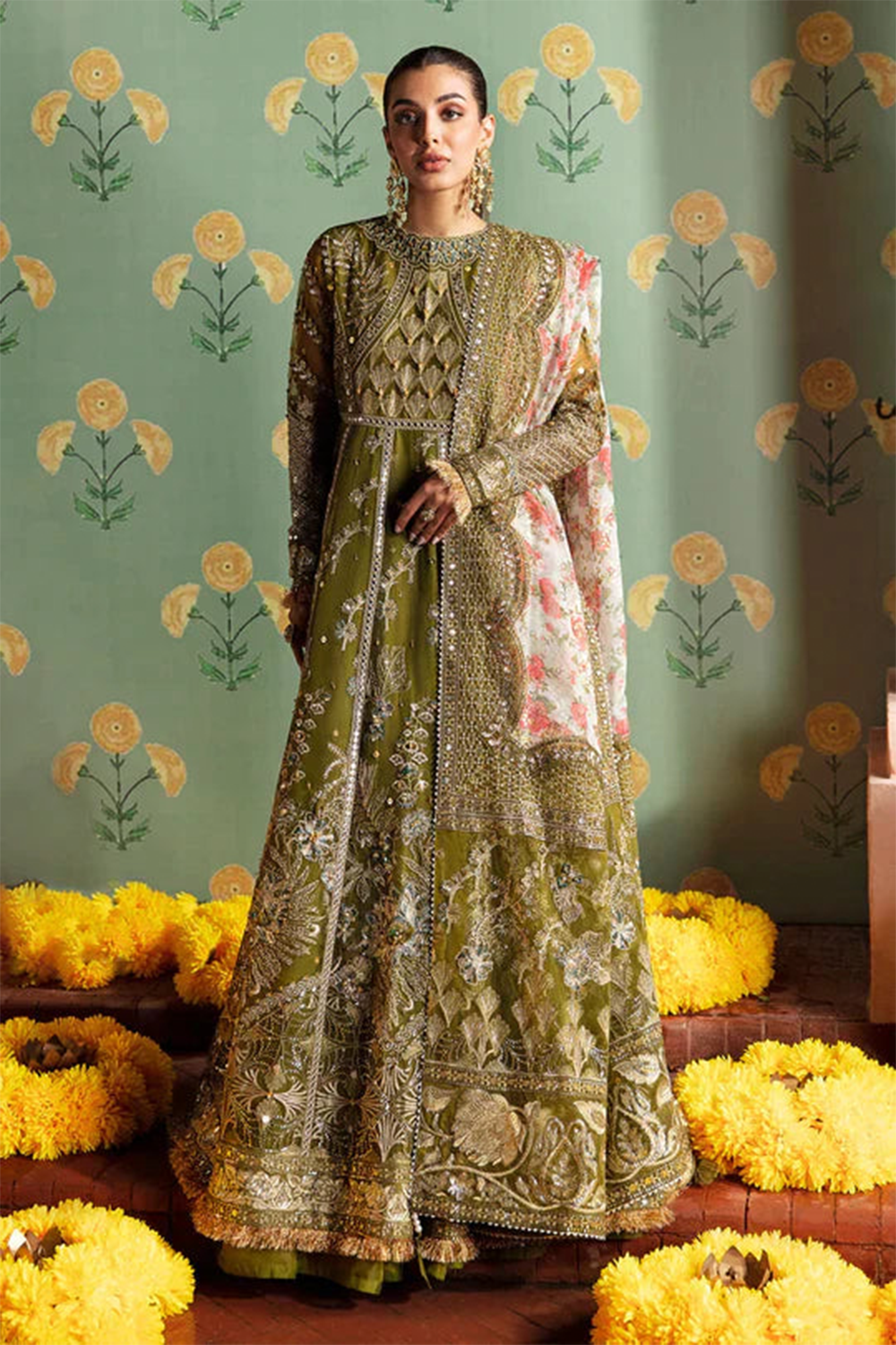 Embroidered Organza Unstitched 3 Piece Suit