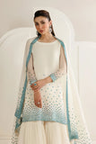 Jazmin White & Blue Chiffon 3-Piece Suit