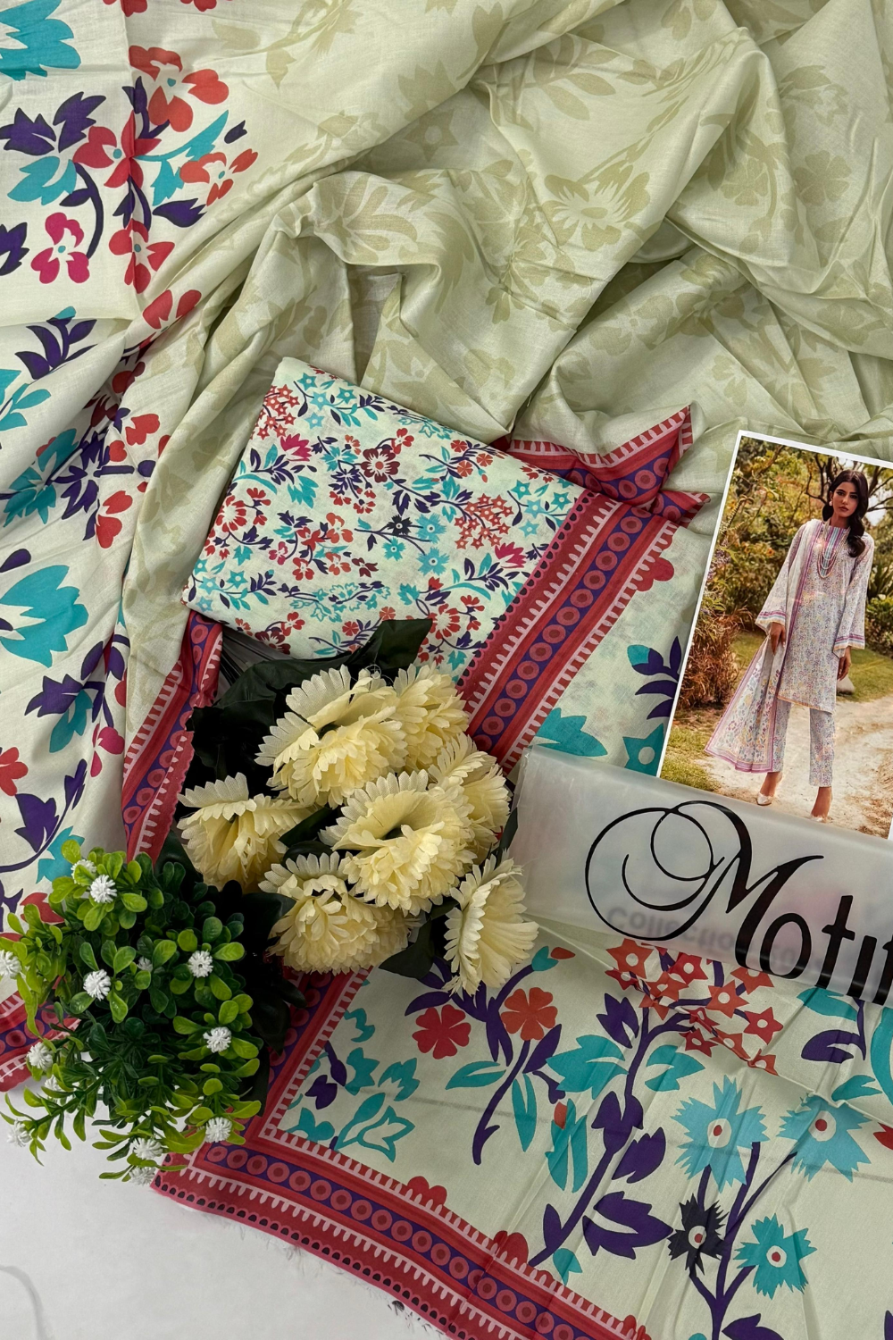 Unstitched Lawn Three Piece MINAL Ideantic Seperates