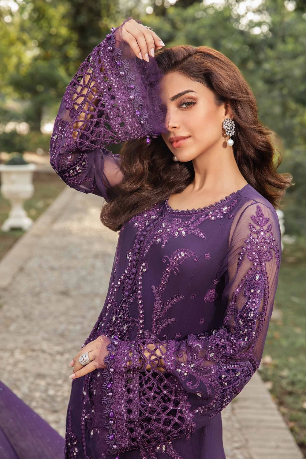 Unstitched Chiffon Embroidered 3 Piece Suit MBC-D24-102