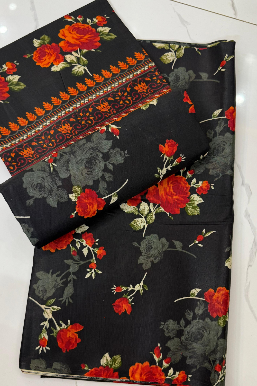 Unstitched Casual Wear All Over 3 Piece Collection