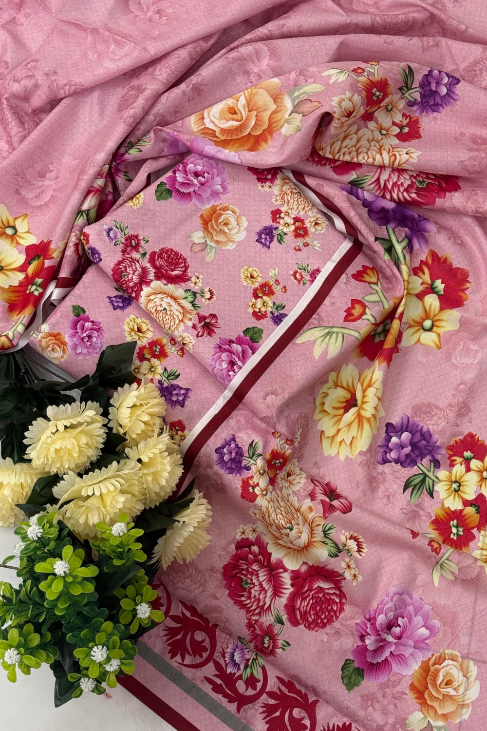 Unstitched Cambric Three Piece For All Season