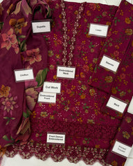 Unstitched Lawn Embroidered 3 Piece EFL-10