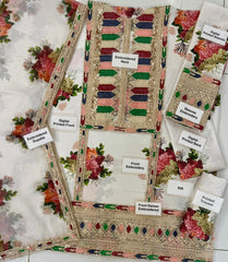 White Sabyasachi Luxury Silk 3 Piece Unstitched