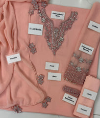 Peach BR-1154 Luxury Formals Unstitched 3 Piece