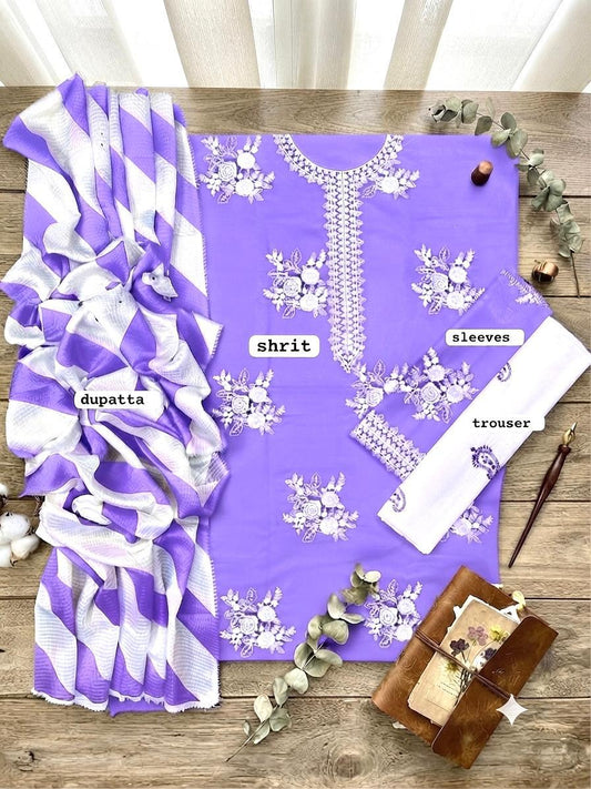 Zara Shahjahan Purple Lawn 3-Piece Suit