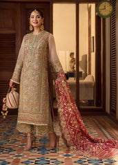 Crimson Organza Luxury Embroidered 3 Piece Suit
