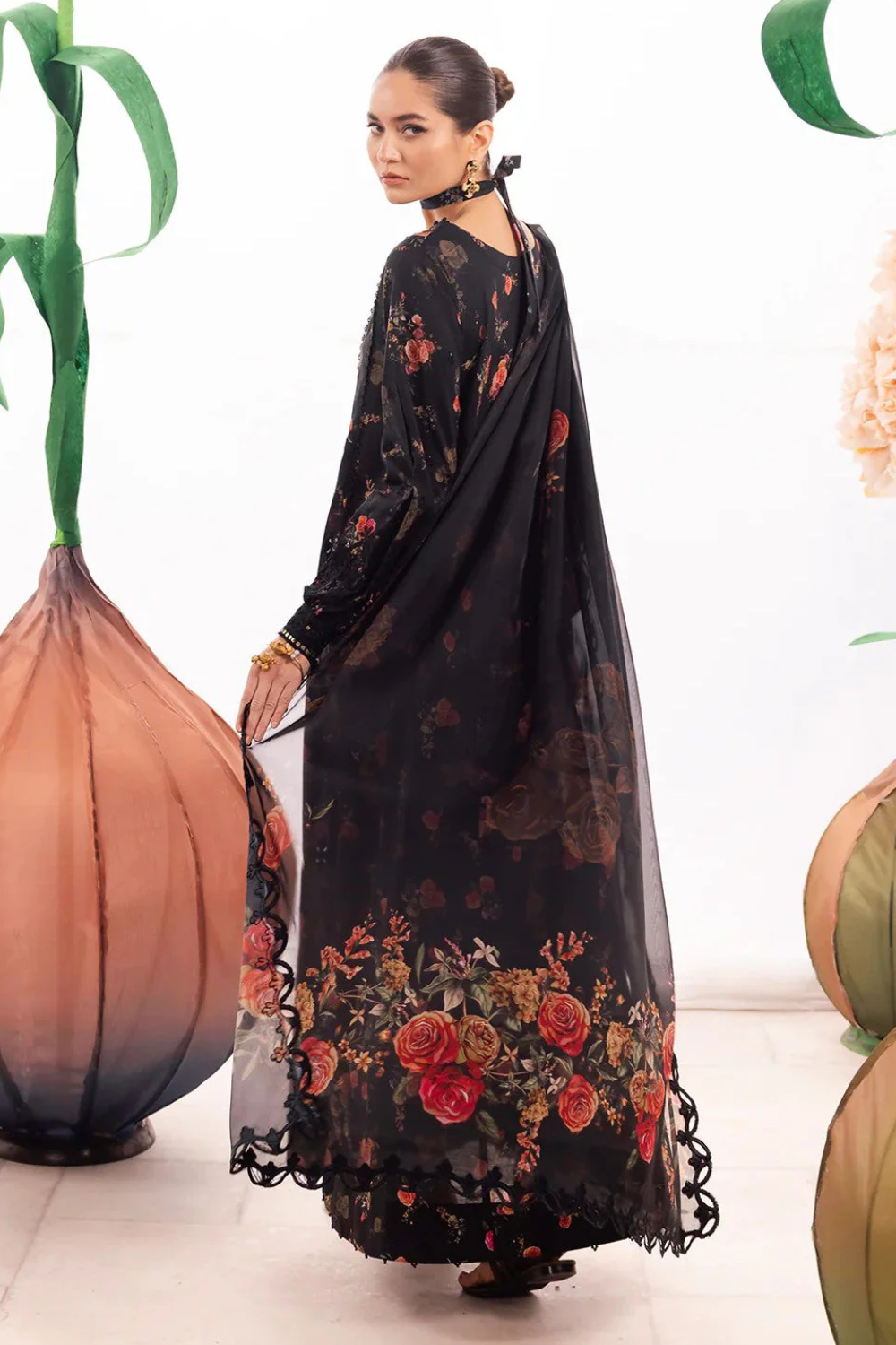 Unstitched Lawn Embroidered 3 Piece DL-08