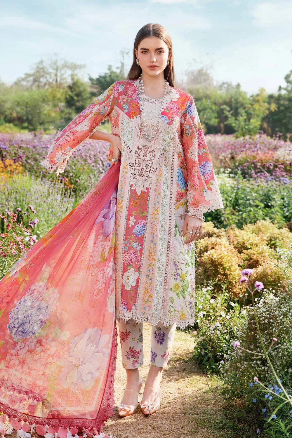 Unstitched 3 Piece Embroidered Lawn MPT-2509B