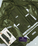Baroque Olive Green Embroidered Chiffon 3-Piece Suit