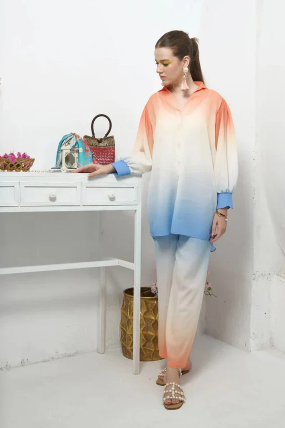 Silk Unstiched Co-Ords Set Tye & Dye Silk