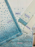 Jazmin White & Blue Chiffon 3-Piece Suit