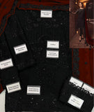 Maria B Premium  Black Maroon Unstitched Formal 3 Piece Suit