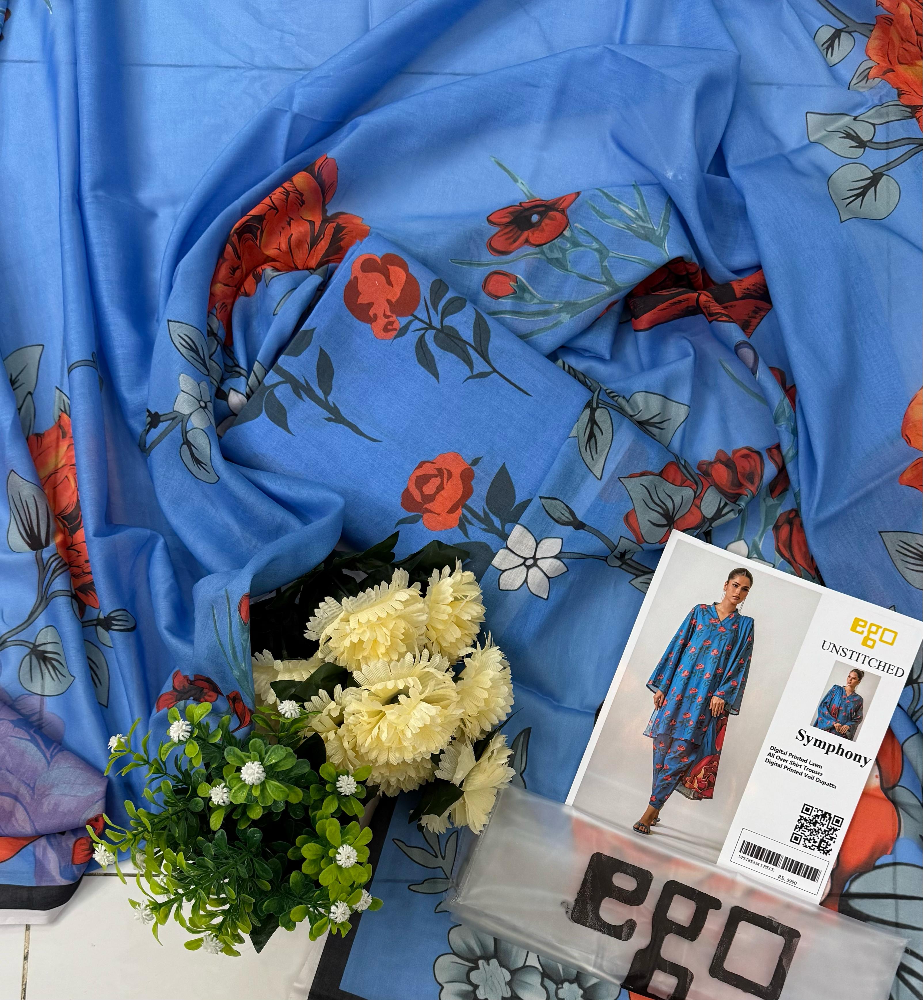 Unstitched Printed Lawn 3 Piece SYMPHONY