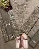 HUSSAIN REHAR Luxury Raw Silk 3 Piece Suit