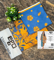 Unstitched Printed Lawn 3 Piece Firey