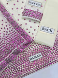 Jazmin White & Purple Chiffon 3-Piece Suit
