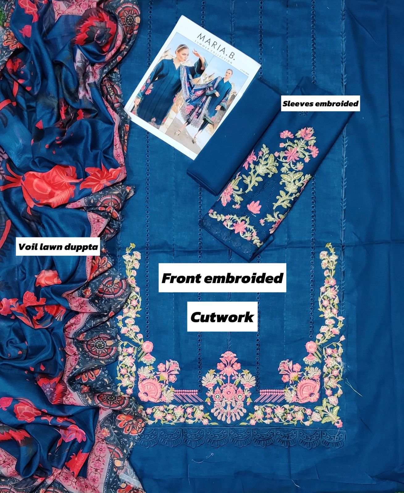 Embroidered Lawn 3 Piece Unstitched MPT-2005-B