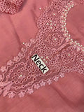 Baroque Pink Embroidered Chiffon 3-Piece Suit
