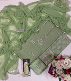 Amave Chiffon Embroidered 3 Piece Suit