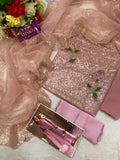 Nureh Midnight Pink Unstitched 3 Piece Suit