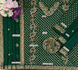 Haris Shakeel Shadow Green Heavily Embellished 3 Piece Suit
