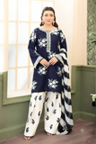 Zara Shahjahan Blue Lawn 3-Piece Suit