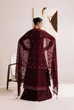 Crimson Chiffon Unstitched 3-Piece Suit