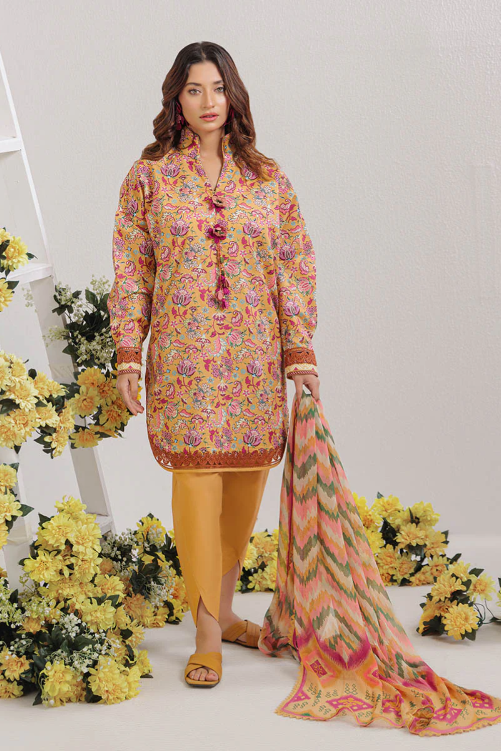 Unstitched Printed Lawn 3 Piece Garden Haze