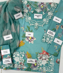 Embroidered Lawn Unstitched 3 Piece Suit D-05B COCO