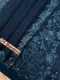Azure Embroidered Chiffon 3 Piece Suit