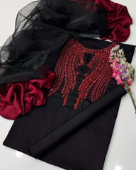 FAHA APPAREL | BLACK SILK EMBROIDERED EDITION