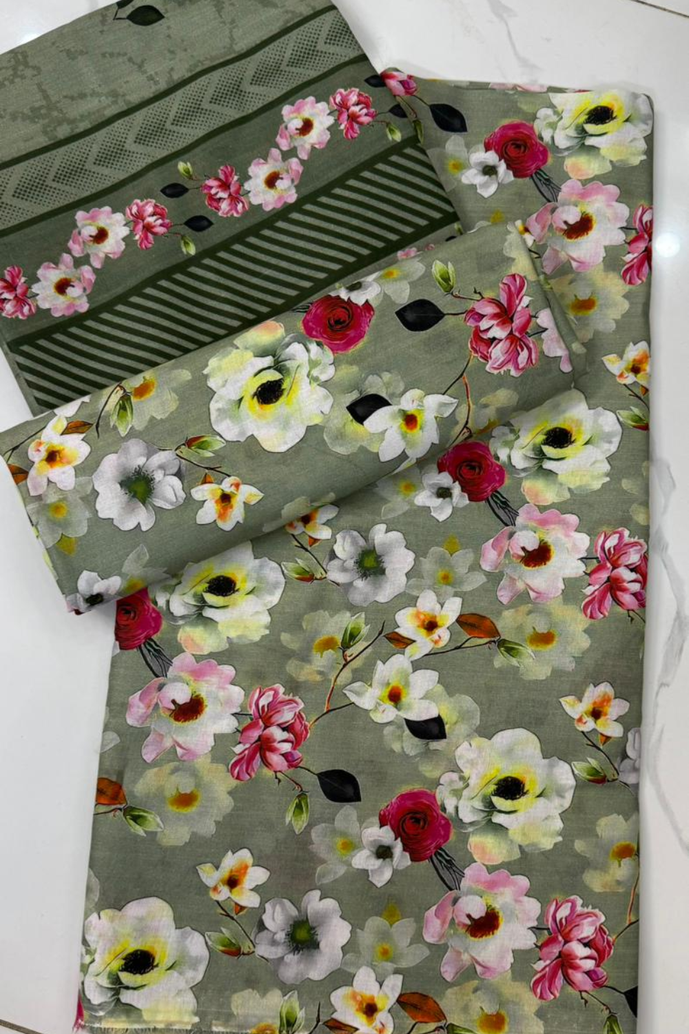 Unstitched Casual Wear All Over 3 Piece Collection