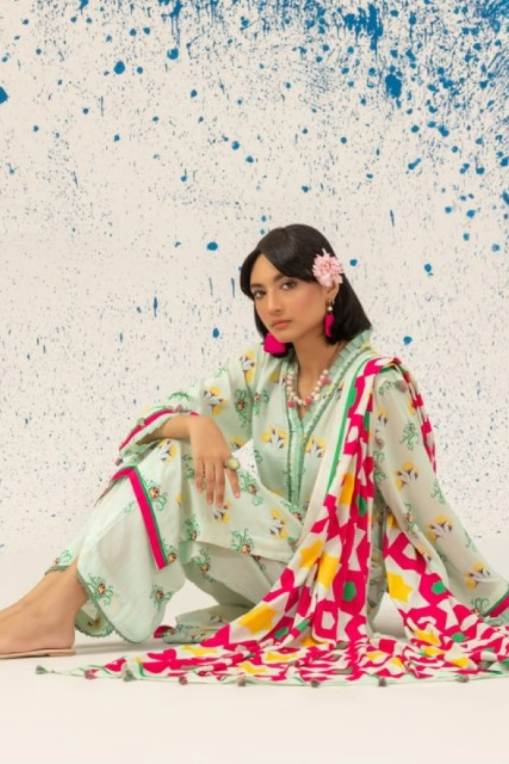 Unstitched Three Piece Printed Lawn GP-02