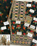 Aneelas Olive Green Unstitched Luxury Lawn 3 Piece Suit