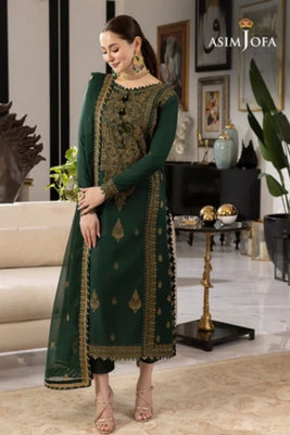 Asim Jofa Embroidered Chiffon Unstitched 3-Piece Suit