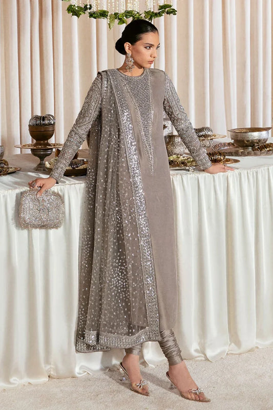 HUSSAIN REHAR Luxury Raw Silk 3 Piece Suit