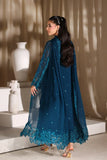 Azure Embroidered Chiffon 3 Piece Suit