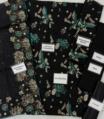 Black Nureh TW-02 Golden Star Dust Luxury Formals Unstitched 3 Piece