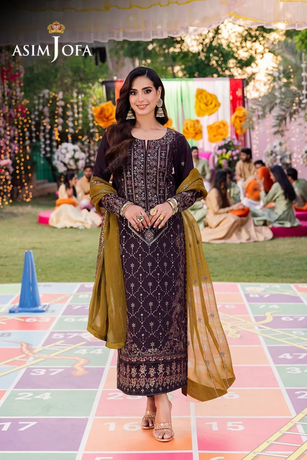 Asim Jofa Luxury Chiffon 3 Piece Suit
