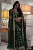 Haris Shakeel Shadow Green Heavily Embellished 3 Piece Suit