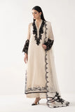Maria B Off White & Black Chiffon 3 Piece Suit