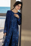 Mahnoor Navy Blue Embroidered 3-Piece Suit
