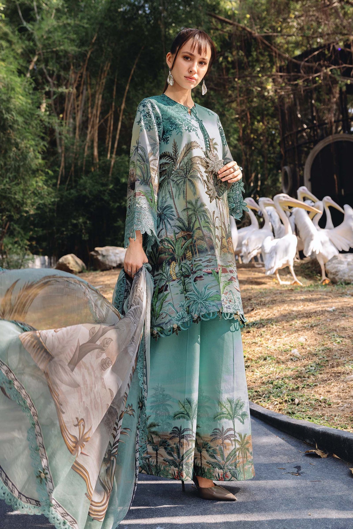 Maria B - Blue Safari Scape 3-Piece Suit