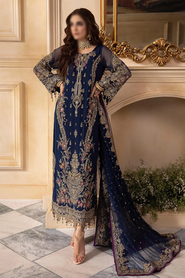 Charizma Luxury Navy Blue  3-Piece Formal Suit