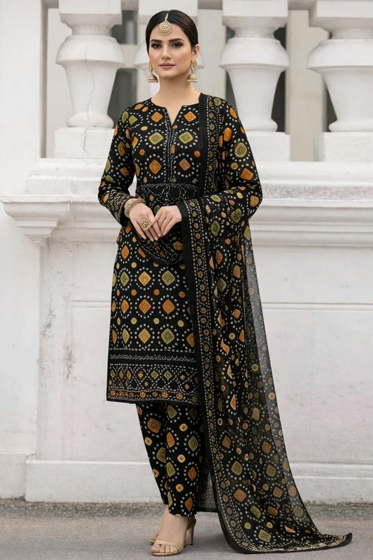 Aneelas Green Chunri Unstitched 3 Piece Luxury Lawn